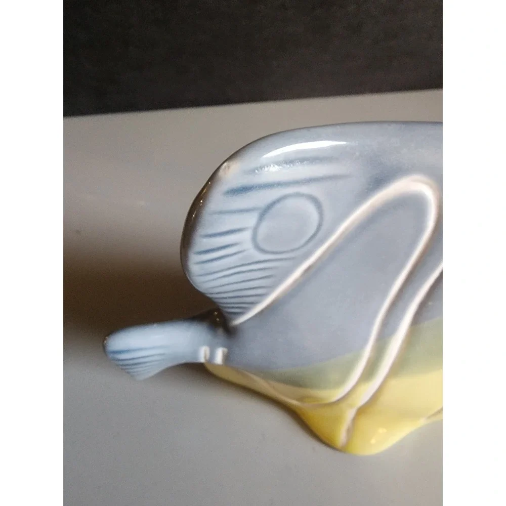 Vintage Ceramic Angel Fish Figurine Sculpture Beach House Nautical Decor